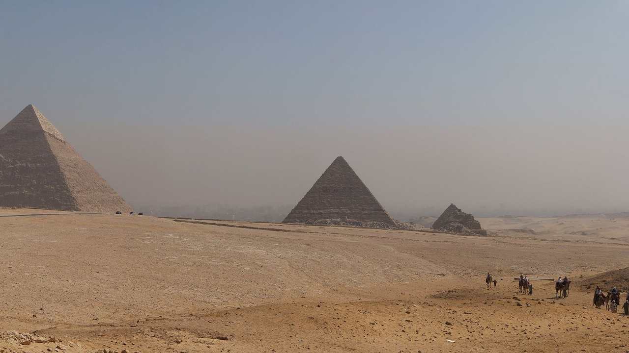 Panorama of all the Pyramids of Giza on the desert plateau — Egypt visa guide