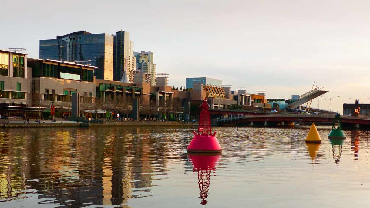 Melbourne’s city centre across the Yarra River