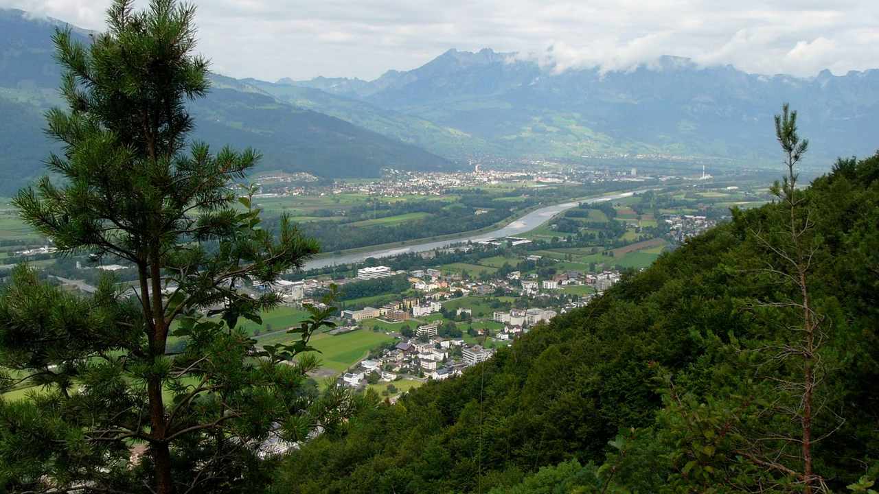 The Rhine valley in Liechtenstein, one of only two double-landlocked countries