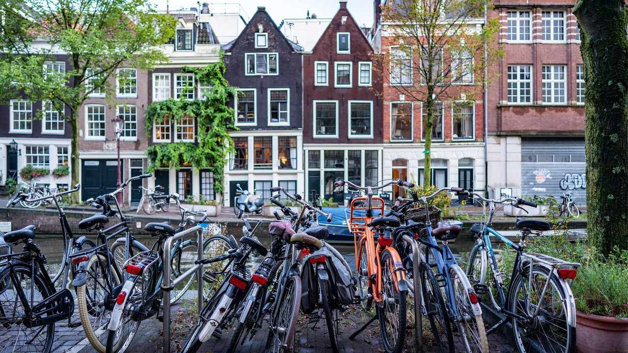 Amsterdam canal houses and bicycles — Netherlands country profile hero image