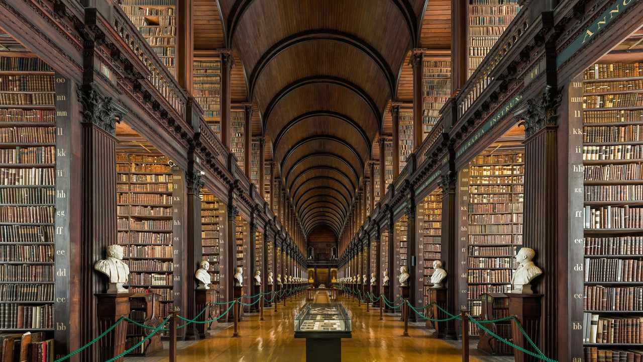 The Long Room of the Old Library at Trinity College Dublin, Ireland's oldest university