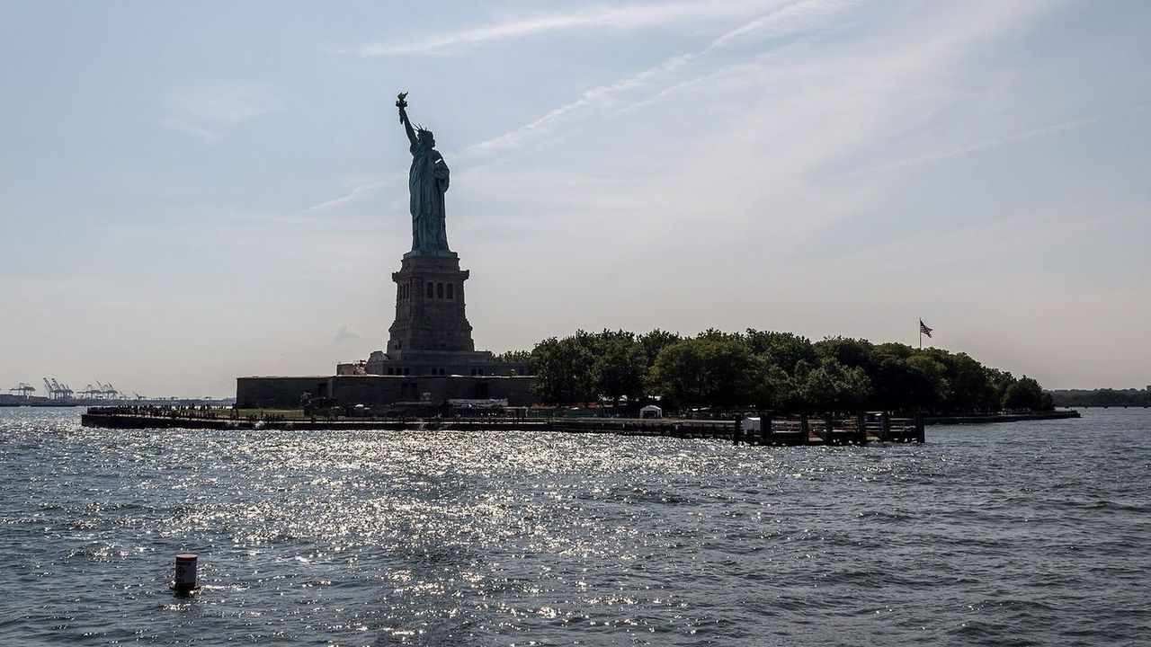 Statue of Liberty in New York Harbor, United States