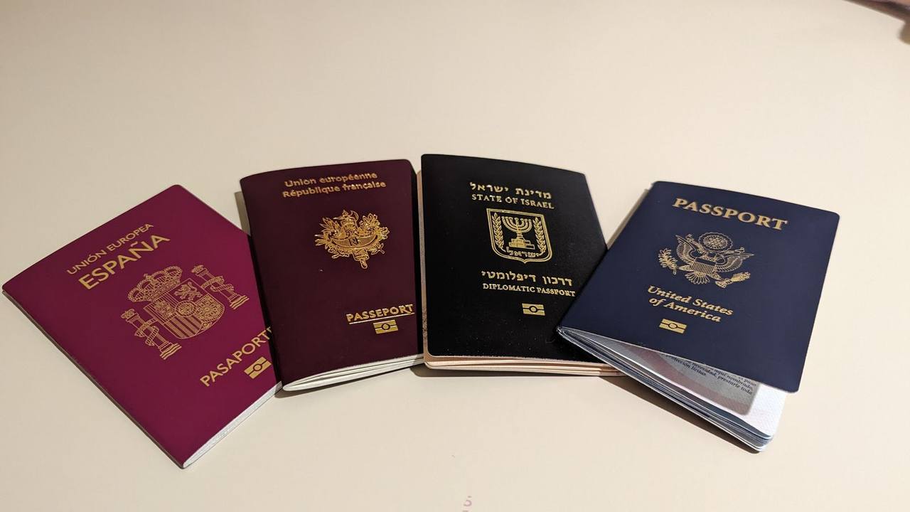 Passport and travel documents prepared for a visa application